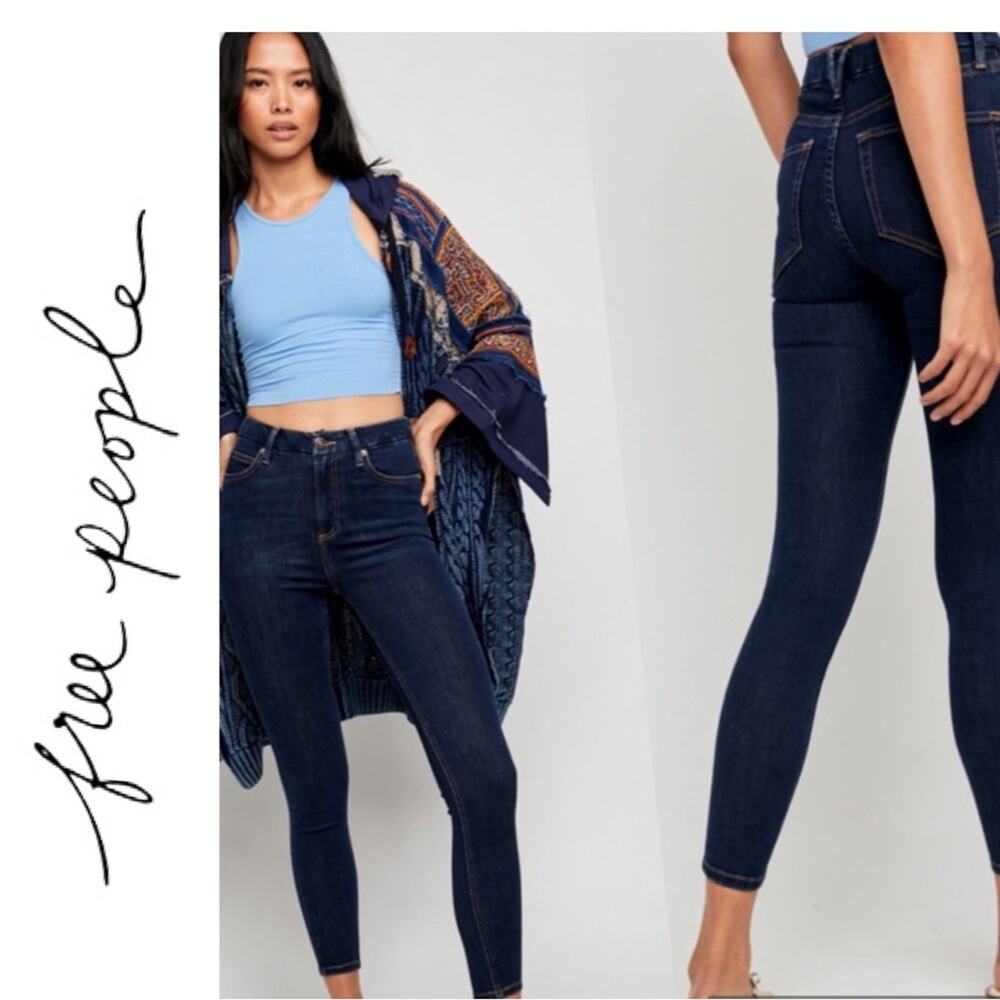 We the Free People Montana High Rise Skinny Jeans. Dark Rinse. Size 25. NWT